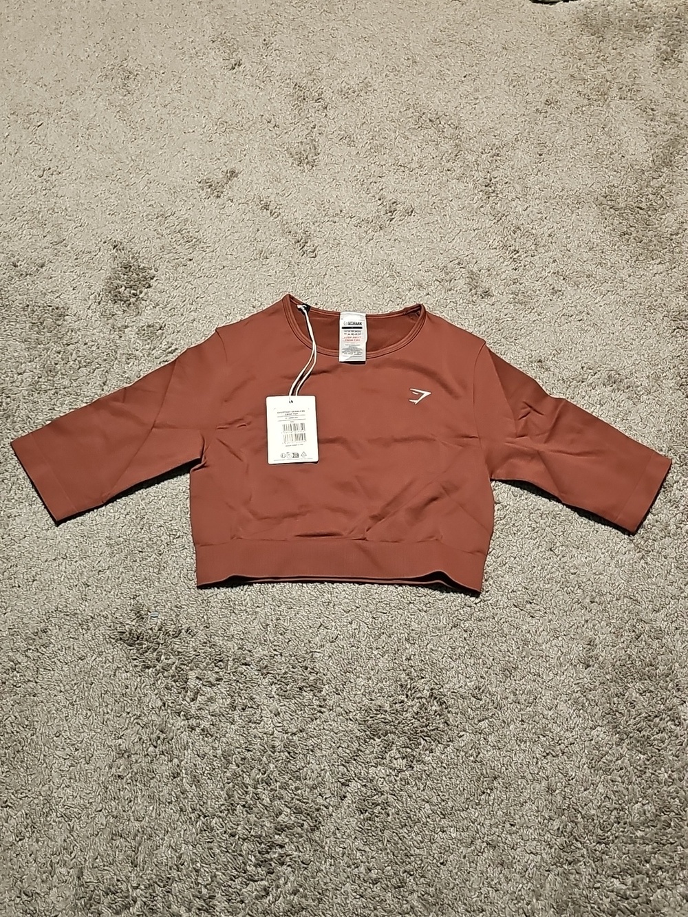 Gymshark Everyday Seamless Crop Top Burgundy Brown/Red Size S